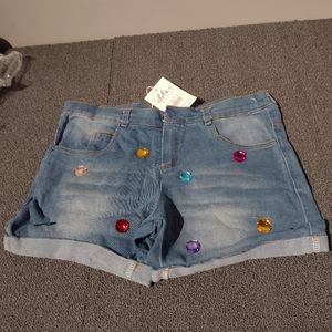 Lola and the boys rainbow gem jean shorts